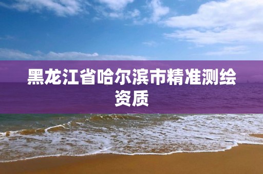 黑龍江省哈爾濱市精準測繪資質(zhì)