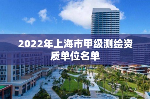 2022年上海市甲級測繪資質單位名單