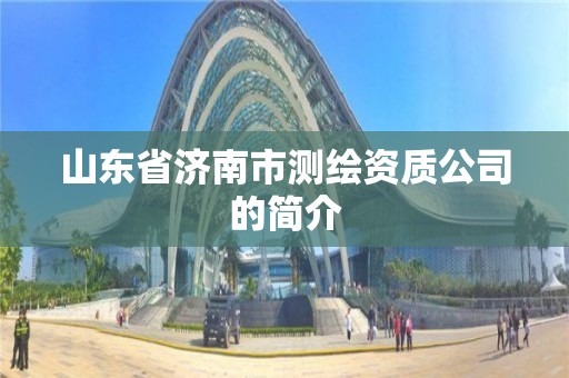 山東省濟南市測繪資質(zhì)公司的簡介