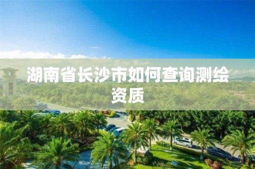 湖南省長沙市如何查詢測繪資質