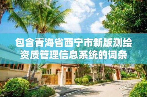 包含青海省西寧市新版測繪資質管理信息系統的詞條