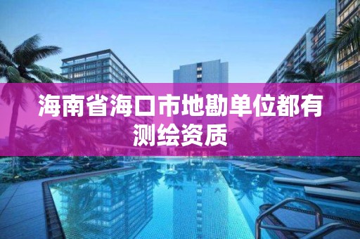 海南省海口市地勘單位都有測繪資質