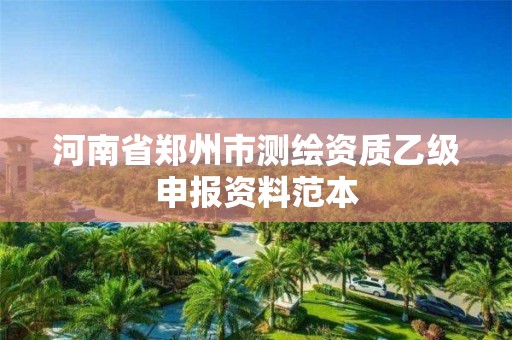 河南省鄭州市測繪資質乙級申報資料范本