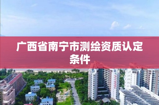 廣西省南寧市測繪資質認定條件