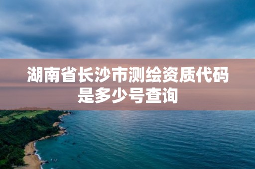 湖南省長沙市測繪資質代碼是多少號查詢