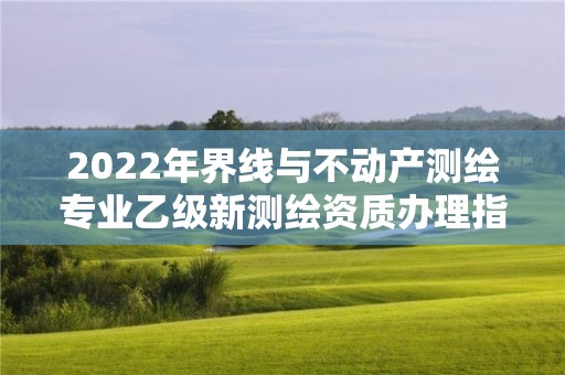 2022年界線與不動產測繪專業乙級新測繪資質辦理指南