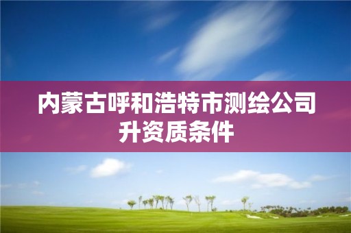 內蒙古呼和浩特市測繪公司升資質條件