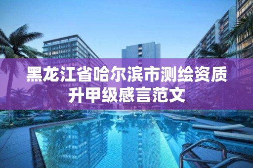 黑龍江省哈爾濱市測繪資質升甲級感言范文