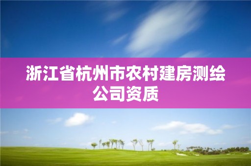 浙江省杭州市農村建房測繪公司資質