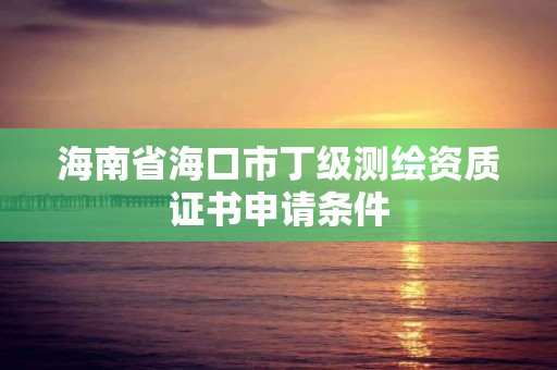 海南省海口市丁級(jí)測(cè)繪資質(zhì)證書申請(qǐng)條件