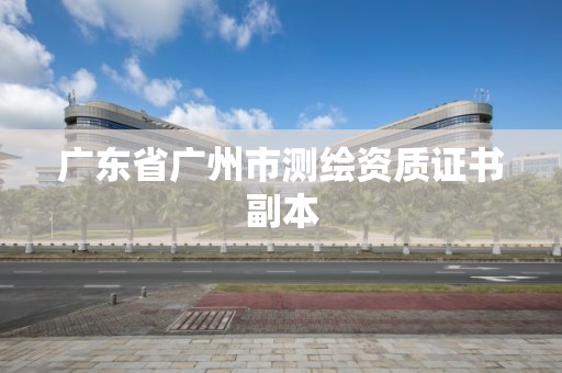 廣東省廣州市測繪資質證書副本