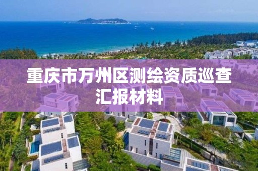 重慶市萬州區測繪資質巡查匯報材料