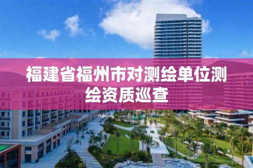 福建省福州市對測繪單位測繪資質巡查