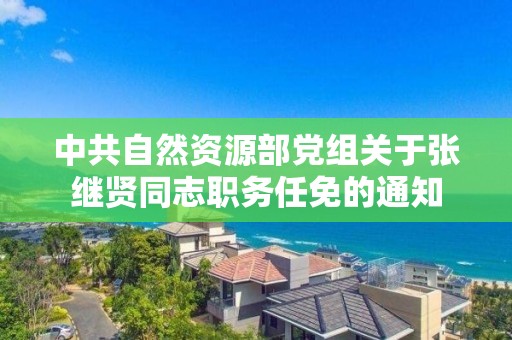 中共自然資源部黨組關于張繼賢同志職務任免的通知