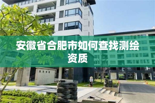 安徽省合肥市如何查找測(cè)繪資質(zhì)