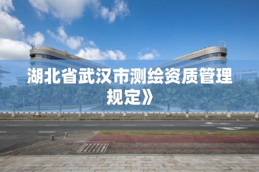 湖北省武漢市測繪資質管理規(guī)定》