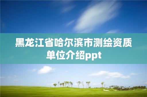 黑龍江省哈爾濱市測繪資質單位介紹ppt