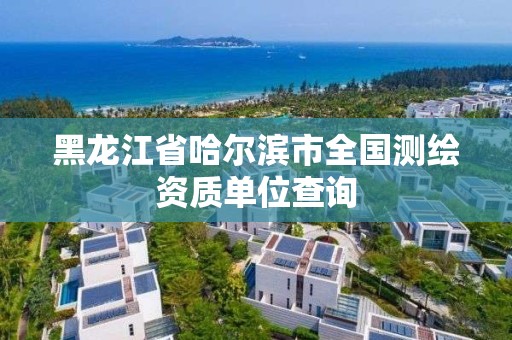 黑龍江省哈爾濱市全國測繪資質(zhì)單位查詢