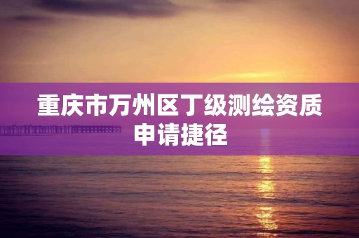 重慶市萬州區丁級測繪資質申請捷徑