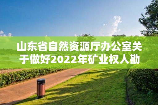 山東省自然資源廳辦公室關于做好2022年礦業權人勘查開采信息公示工作的通知