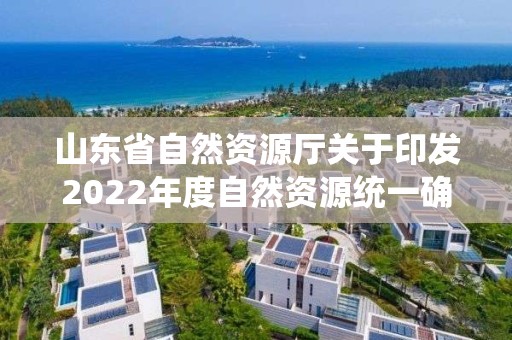 山東省自然資源廳關于印發2022年度自然資源統一確權登記工作計劃的通知