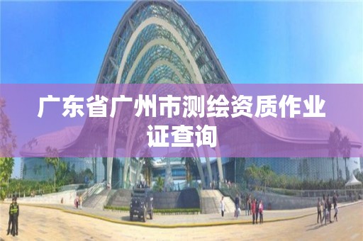 廣東省廣州市測繪資質作業證查詢