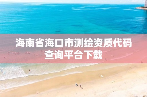 海南省海口市測繪資質(zhì)代碼查詢平臺下載