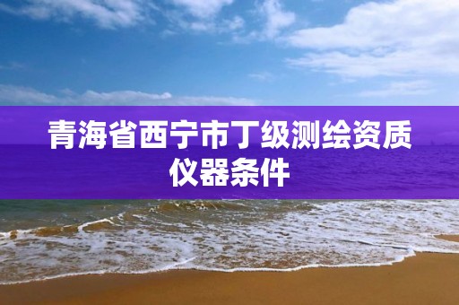 青海省西寧市丁級測繪資質儀器條件