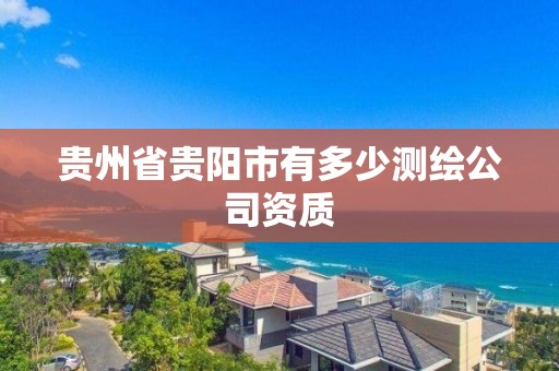 貴州省貴陽市有多少測繪公司資質(zhì)