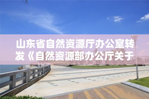 山東省自然資源廳辦公室轉發《自然資源部辦公廳關于開展和美海島創建示范工作的通知》的通知