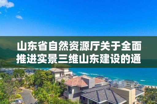 山東省自然資源廳關于全面推進實景三維山東建設的通知