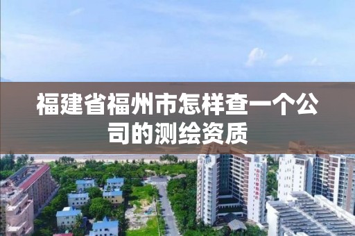 福建省福州市怎樣查一個公司的測繪資質(zhì)