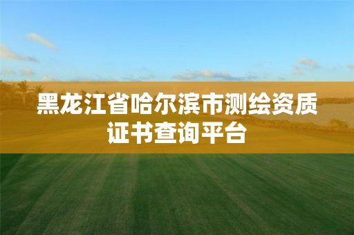 黑龍江省哈爾濱市測繪資質證書查詢平臺