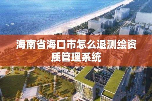 海南省海口市怎么退測繪資質管理系統