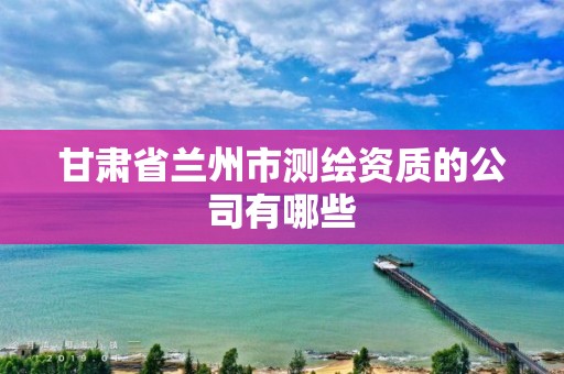 甘肅省蘭州市測繪資質的公司有哪些