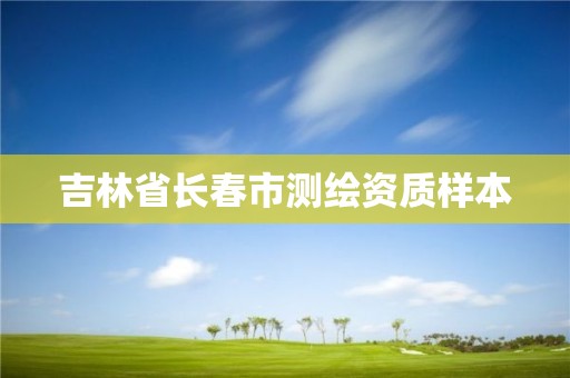 吉林省長(zhǎng)春市測(cè)繪資質(zhì)樣本