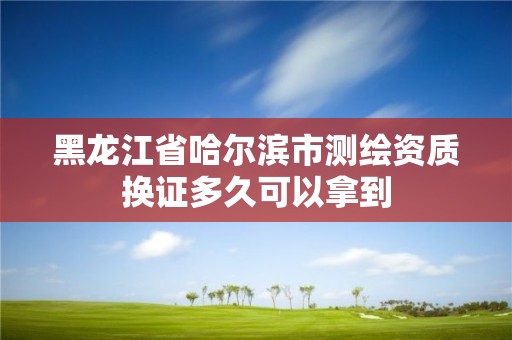 黑龍江省哈爾濱市測繪資質換證多久可以拿到