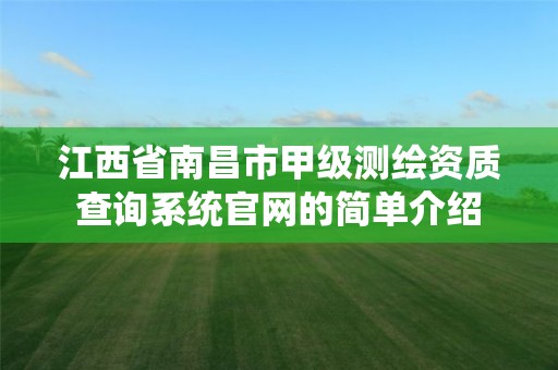 江西省南昌市甲級測繪資質查詢系統官網的簡單介紹