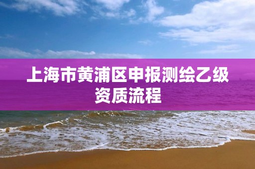 上海市黃浦區申報測繪乙級資質流程