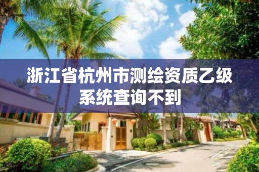 浙江省杭州市測繪資質乙級系統查詢不到