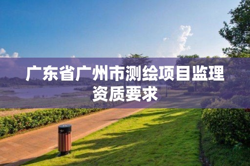 廣東省廣州市測繪項目監理資質要求