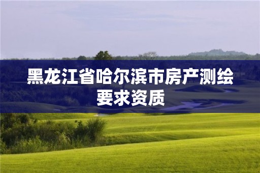 黑龍江省哈爾濱市房產測繪要求資質