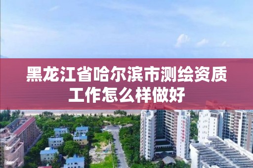 黑龍江省哈爾濱市測繪資質工作怎么樣做好