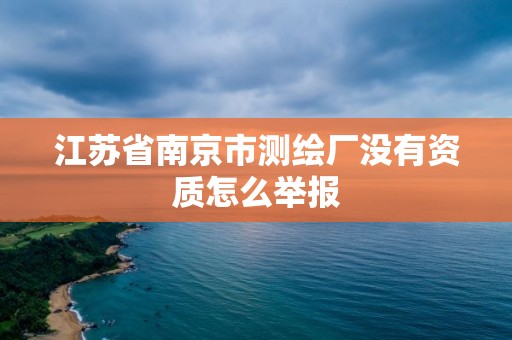 江蘇省南京市測繪廠沒有資質怎么舉報