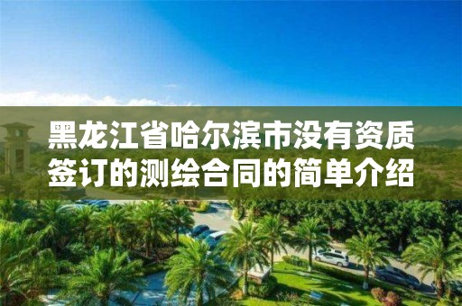 黑龍江省哈爾濱市沒有資質簽訂的測繪合同的簡單介紹