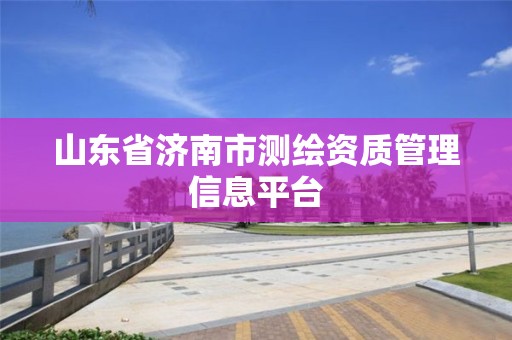 山東省濟南市測繪資質(zhì)管理信息平臺