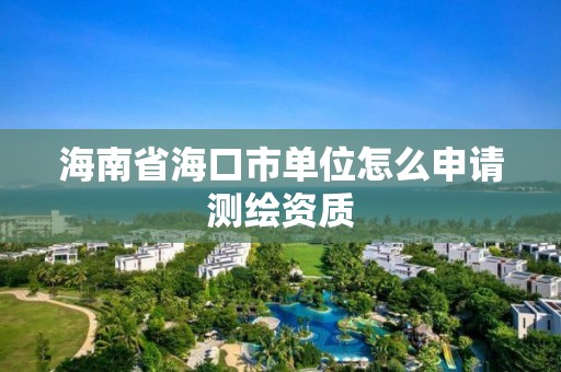 海南省海口市單位怎么申請測繪資質