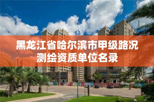 黑龍江省哈爾濱市甲級路況測繪資質單位名錄