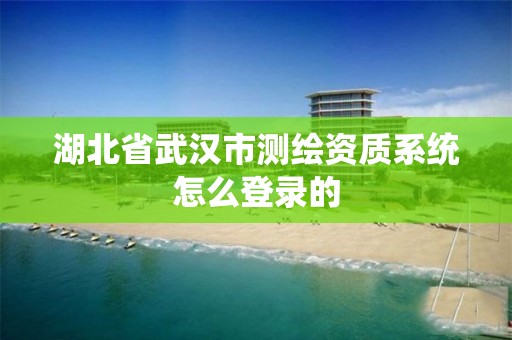 湖北省武漢市測繪資質系統怎么登錄的