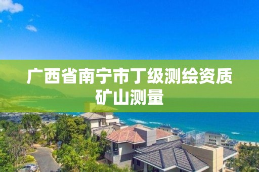 廣西省南寧市丁級測繪資質礦山測量